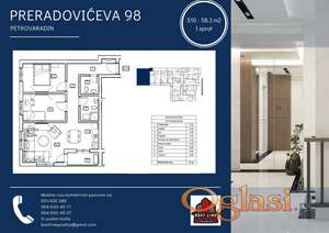 S10 - 58.30 m2 - DVOIPOSOBAN STAN U IZGRADNJI! PRERADOVIĆEVA 98 - PETROVARADIN, NOVI SAD!